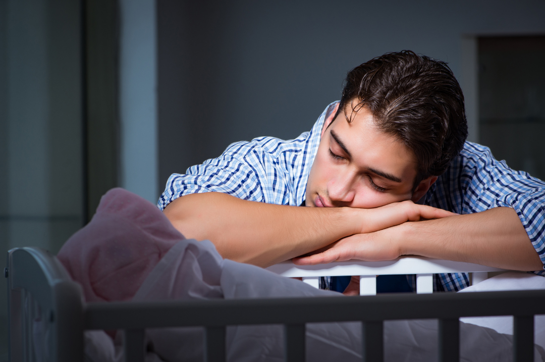 overnight doula chicago dad sleeping