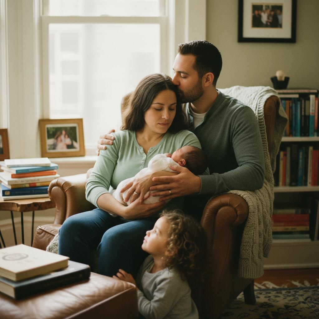 Birth doula providing continuous labor support to a woman in a Chicago hospital room
