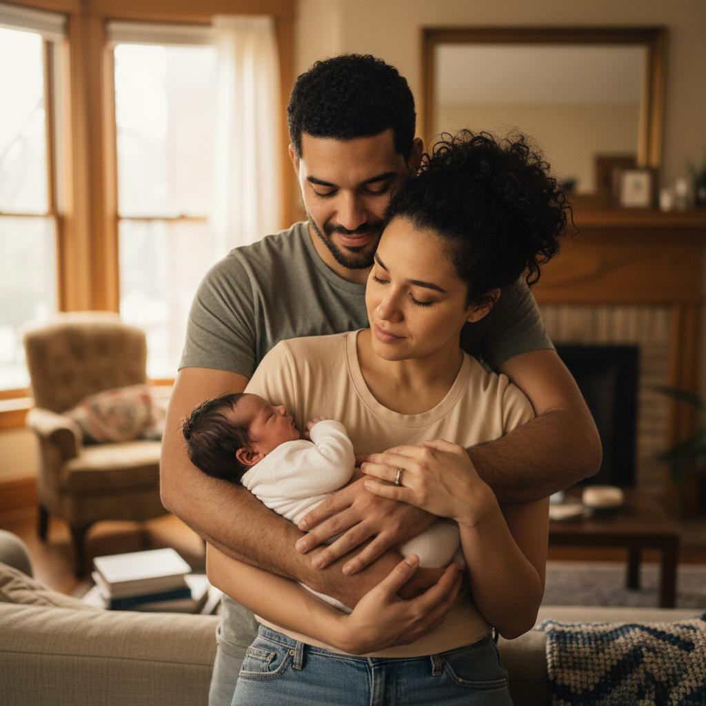 Birth doula providing hands-on labor support to pregnant woman in Chicago hospital room